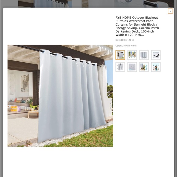 HOST PIC RYB OUTDOOR CURTAIN 100x120❤️❤️❤️❤️ - Picture 2 of 6